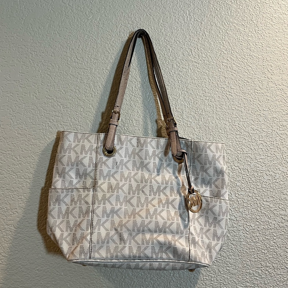 Michael Kors Beige Monogram Tote
